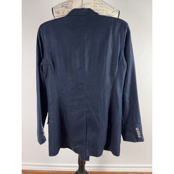 B46 Alex Mill Double Breasted Blazer Linen Womens XS Parisian Chic Lazy Luxury - Picture 6 of 10